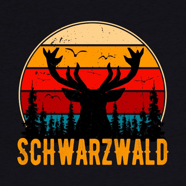 Schwarzwald Retro Hirsch Schwaben Schwarzwälder by Foxxy Merch